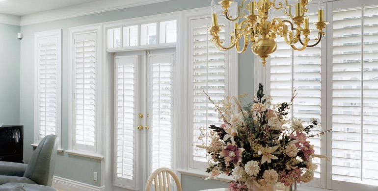 Bluff City sunroom polywood shutters